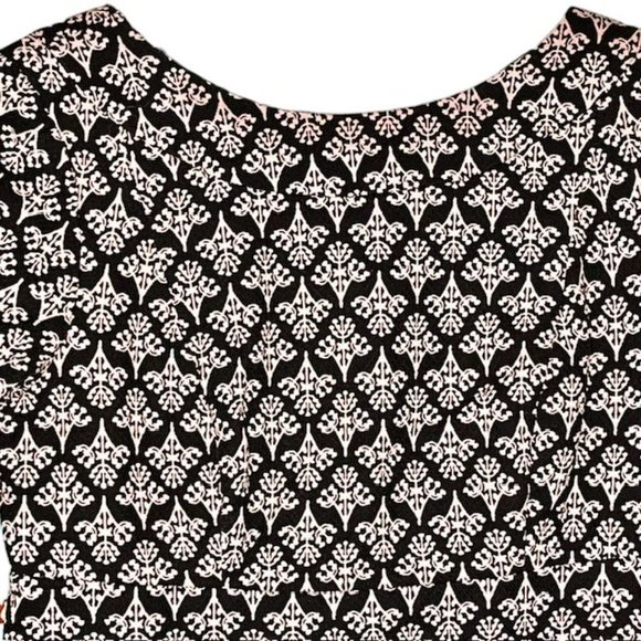 Boden Talia Floral Cotton Sheath Dress - Black/Pink - 8P - Picture 4 of 9